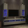 VidaXL Meubles TV avec Lumières LED 2 pcs, Armoires de Télévision Murales, Meubles Télé avec Rangement Salon Salle de 837016