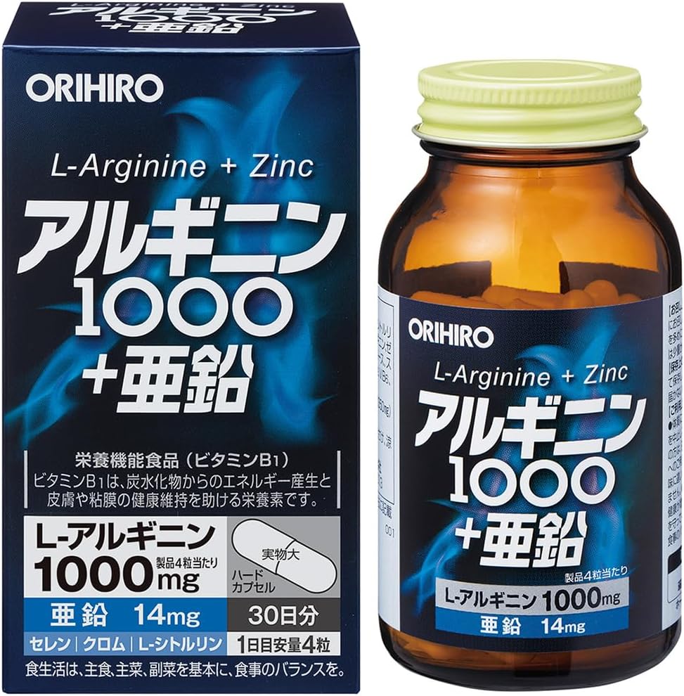 

Японія ORIHIRO Arginine 1000 + добавка цинку 120 капсул 30 днів s970