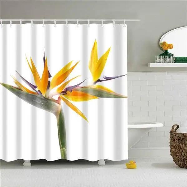 3D European Rural Town Flowers Landscape Printing Bathroom Waterproof Shower Curtain Polyester Curtain Home Decoration Curtain