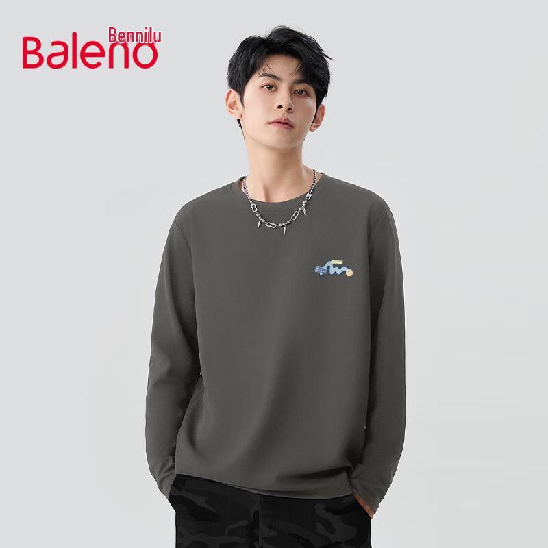 

Baleno Men s Loose Fit Heavyweight Pure Cotton Long-Sleeve T-Shirt 2XL