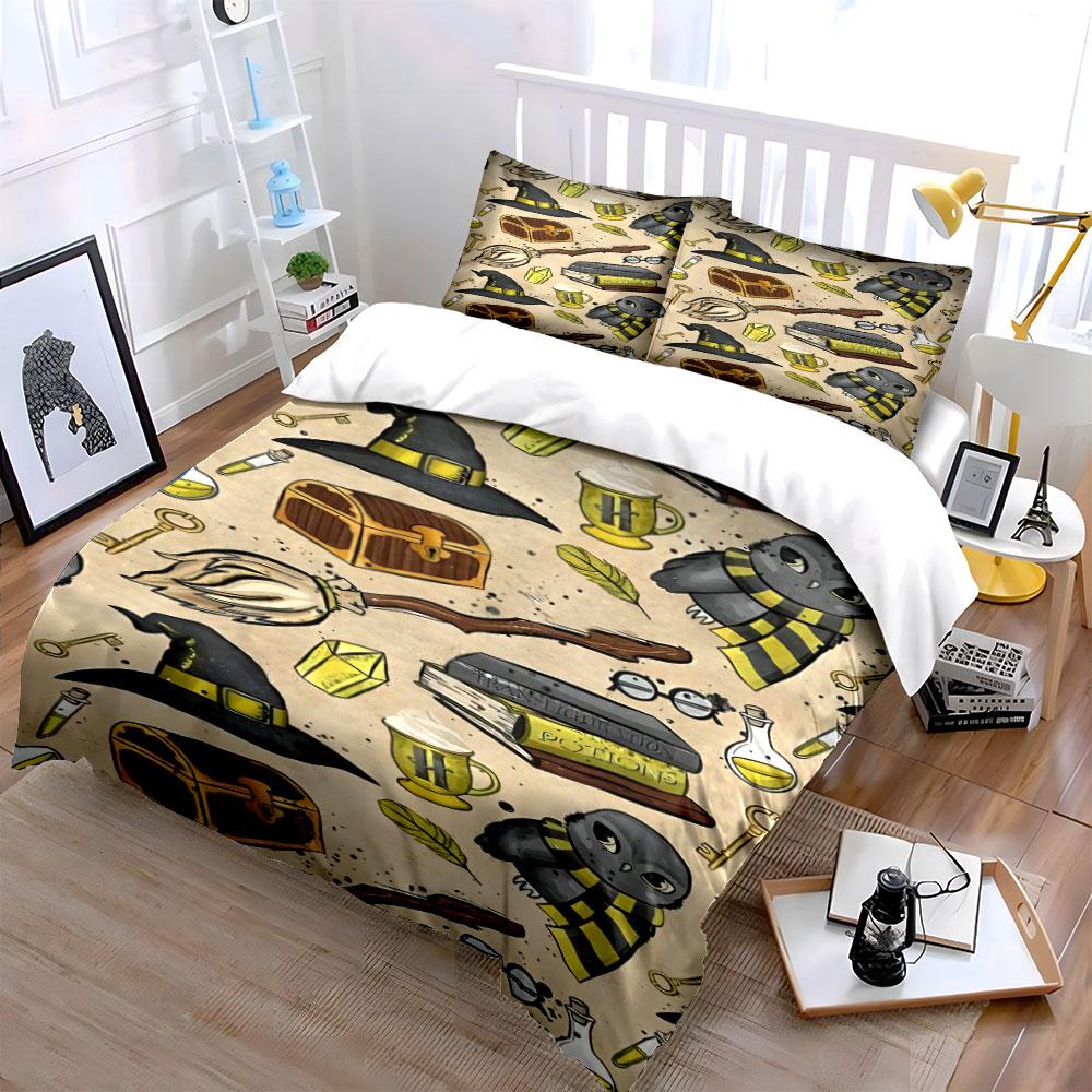 Owls, wizard hats, books. Bedding sets Duvet cover sets Duvet covers Pillowcases(1 * Duvet Cover 2 * Pillowcases without duvet insert)