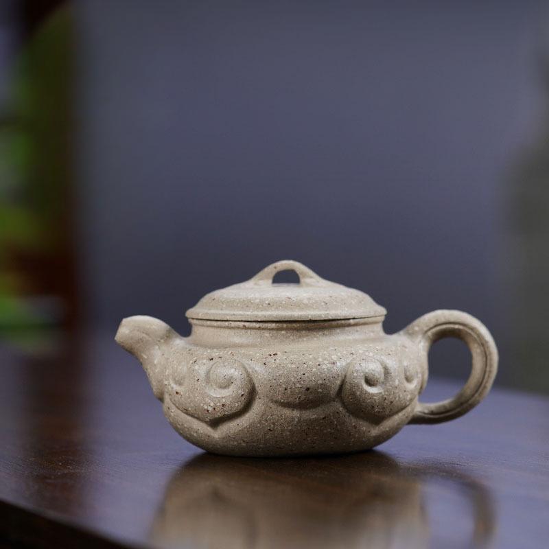 

175ml Antique Yixing Purple Clay Teapots Handmade Ruyi Pot Raw Ore White Jade Segment Mud Kettle With Infuser Zisha Tea Set Gift