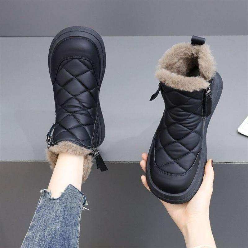 Botas de nieve para mujer Noreste grandes algodón engrosado suela blanda botas de algodón 2025 nuevas nieve algodón antideslizantes botas cortas