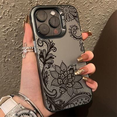 Luxus Spitze Blumenmuster Galvanisiertes IMD Case Für Redmi 12 13C für Redmi Note 13 12 11 10 Pro Plus 12S 11S Rückseite