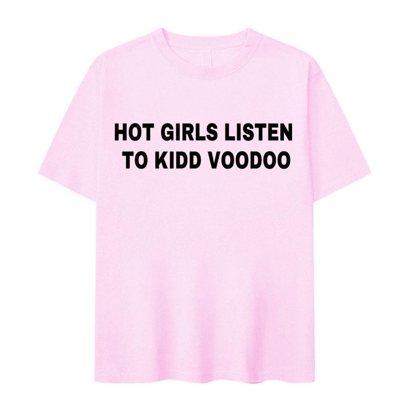 

Funny Hot Girls Listen To Kidd Voodoo Album Tour 2026 Pattern Print Fashion Tshirt Summer Mens Pure Cotton Shortsleeved top 2XL