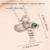 Stainless Steel Ocean Style Shell Pendant Necklace, Colorfast Clavicle Chain with Small Fish Shell Design