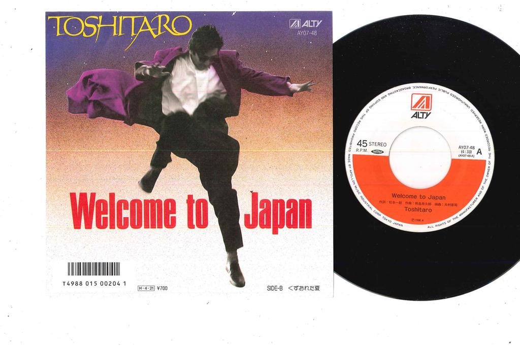 7inch Record TOSHITARO - Welcome To Japan / Kuzuoreta Natsu AY0748 ALTY 1986 Japan Japanese Pop/Rock Used