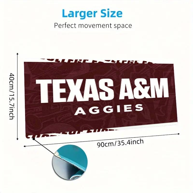 Texas A&M Color Mouse Pad Large Gaming Table Cushion Non-slip Laptop Tablet Big Mousepad XXL Mat Mini PC Playmat With Lock edge