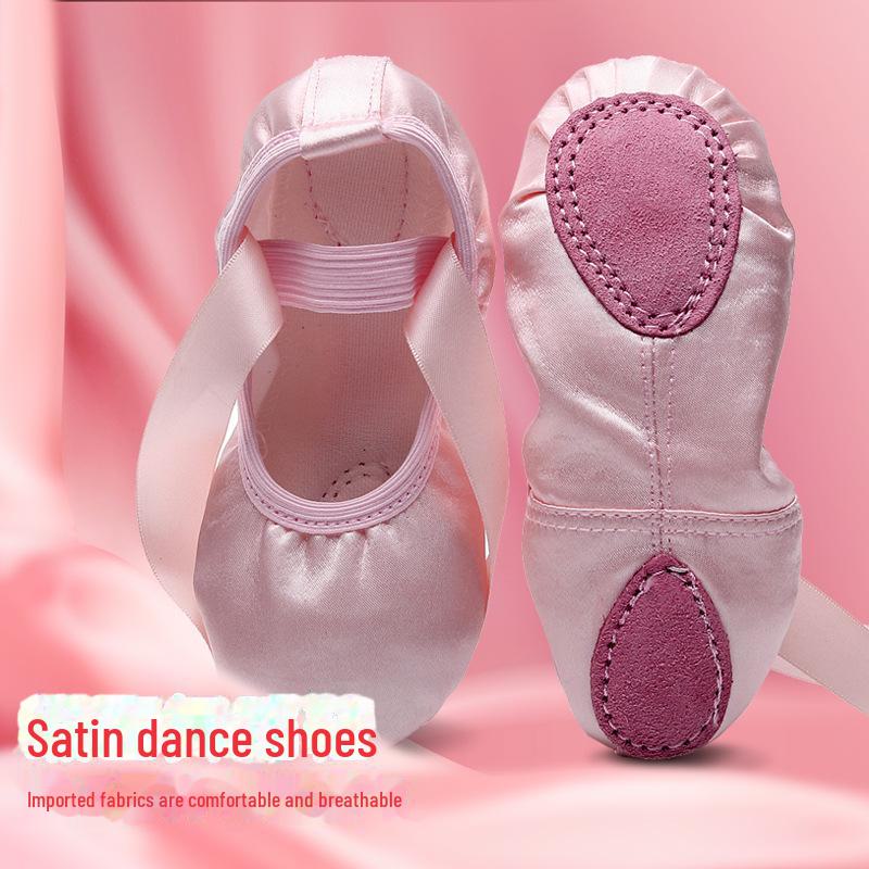Girls' Satin Strap Dance Shoes - Cat Claw Ballet Pointe Shoes