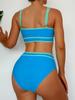 Bikini Damskie Kostium Kąpielowy Wysoki Stan 2024 Nowy Jednolity Zestaw Bikini Seksowne Stringi Strój Kąpielowy Dwuczęściowy Letni Strój Plażowy Kostium Kąpielowy Damski
