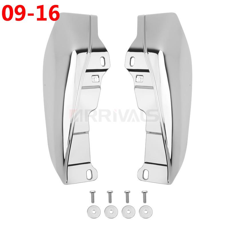 Motorcycle Chrome Black Mid-Frame Heat Shield Air Deflector Trim For Harley Touring Street Electra Glide Road King 2001-Later