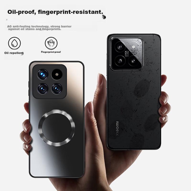 Phone Case for Xiaomi 14 Pro, Protective Cover with Magnetic Charging, Ultra-Thin Frosted Full Protection Anti-Drop Design, Graphite Black