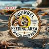 Vintage Metal Tin Sign Funny Garden Decor Squirrel Warning Durable Outdoor Plaque
