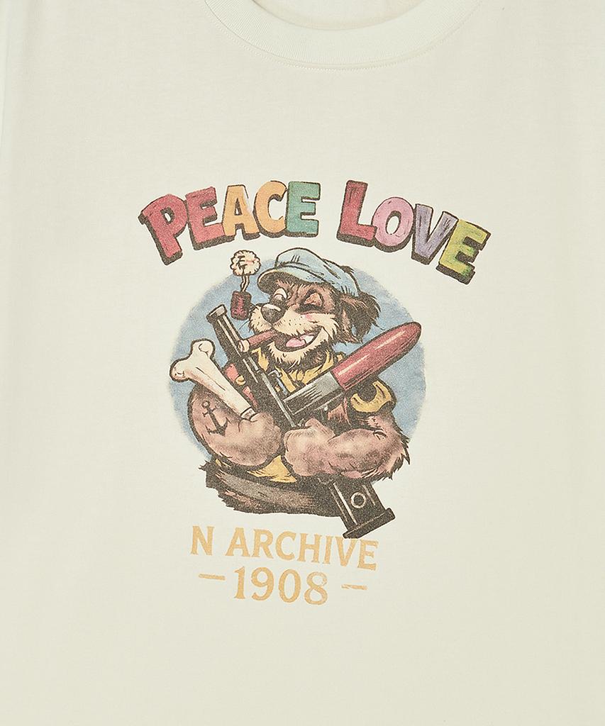 BEYOND CLOSET [Collection Line] Utility Vintage Washed Short Sleeve T-Shirt Ivory