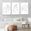 Horse Single Line Art Modern Minimalist Posters Prints Canvas Painting Animal Horse Wall Art Picture for Living Room Home Decor