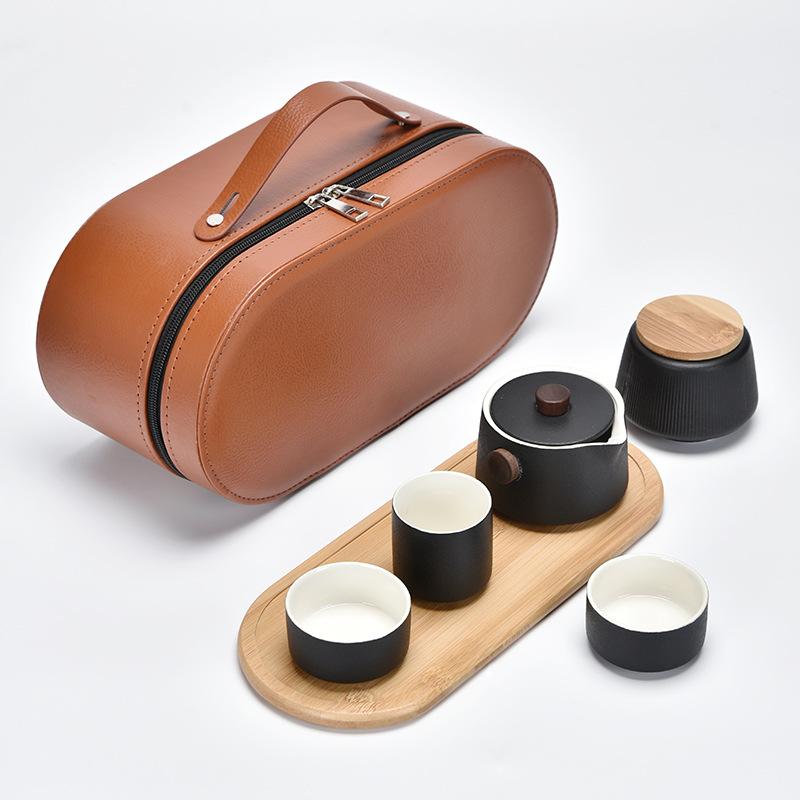 Black Pottery Travel Tea Set Portable Kuaike Cup Business Giveaways Holiday Accompanying Hand Gifts