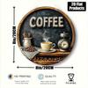 Vintage Round Metal Coffee Shop Sign, 2D Wall Art for Kitchen Cafe Home, Rustic Retro Bar Decor, Great Holiday Gift