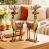 Home Decor Romantic Couple of Lucky Deer Reindeer Set, Home Decoration Items for Living Room, House Warming Gifts, Decorative Items