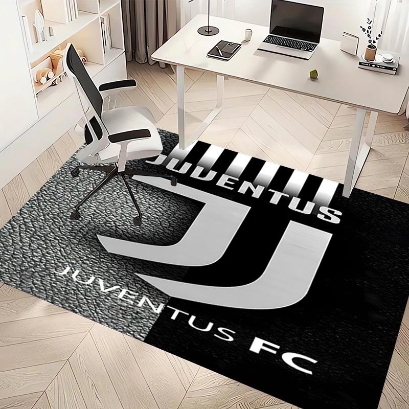 1pc Juventus FC logo Print Area Rug - Soft, Washable Non-Slip Indoor Mat, Living Room, Home Office Decorative Rug,Office Decorative