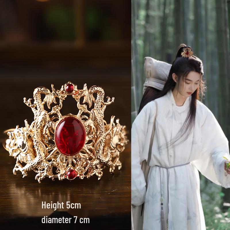 Handmade Wuxia Style Unisex Hair Crown Tiara and Hairpin