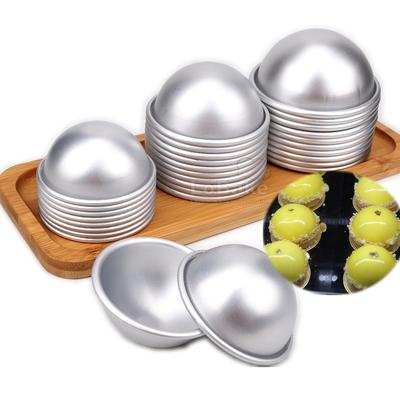 7cm 8cm 9cm Diameter Half Ball Shape Aluminium Metal Cake Mould Steamed Mini Buns Mousse Mold DIY Baking Gadgets