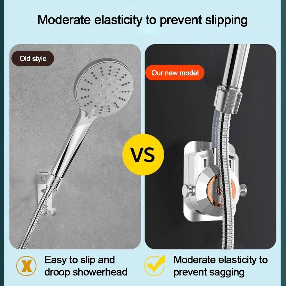 Self-Adhesive Showerhead Bracket with Hooks Handheld Sprayer Support  Bathroom Accessories