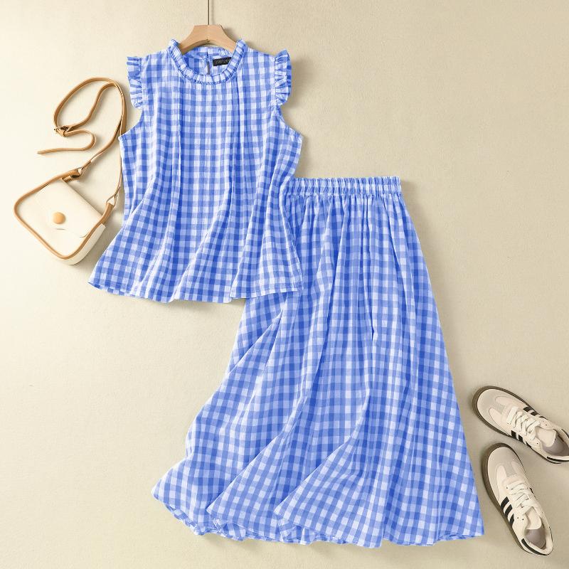 ZANZEA Women Sleeveless Tank Tops and Long Skirts Summer Two Piece Suit Sets