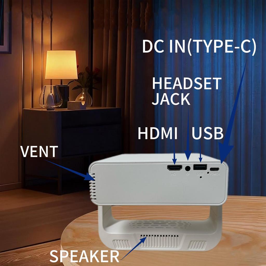 Dual-Band WiFi Projector with Phone Mirroring