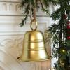 Rustic Metal Christmas Bell Large Red Green Golden Jingle Bell Christmas Tree Hanging Decor Vintage Handmade Wind Chime for Tree Wreath Door Decor