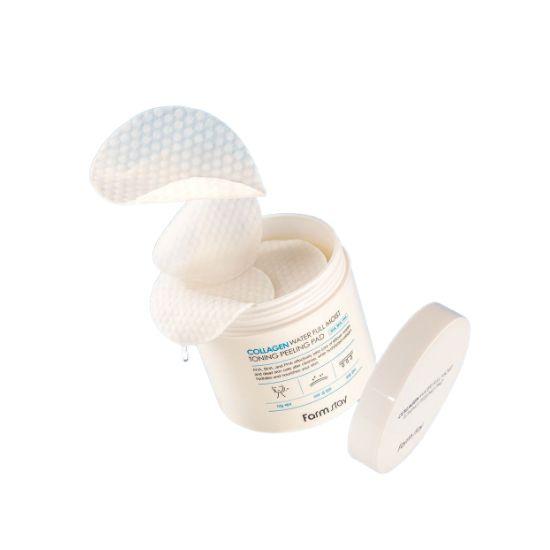 Farmstay Collagen Water Full Moist Toning Peeling Pad Hydrating Exfoliating Pads (70 Pads)