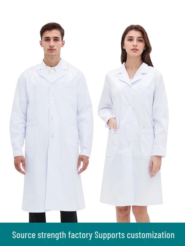 Unisex Custom Logo Long Sleeve Laboratory Coat