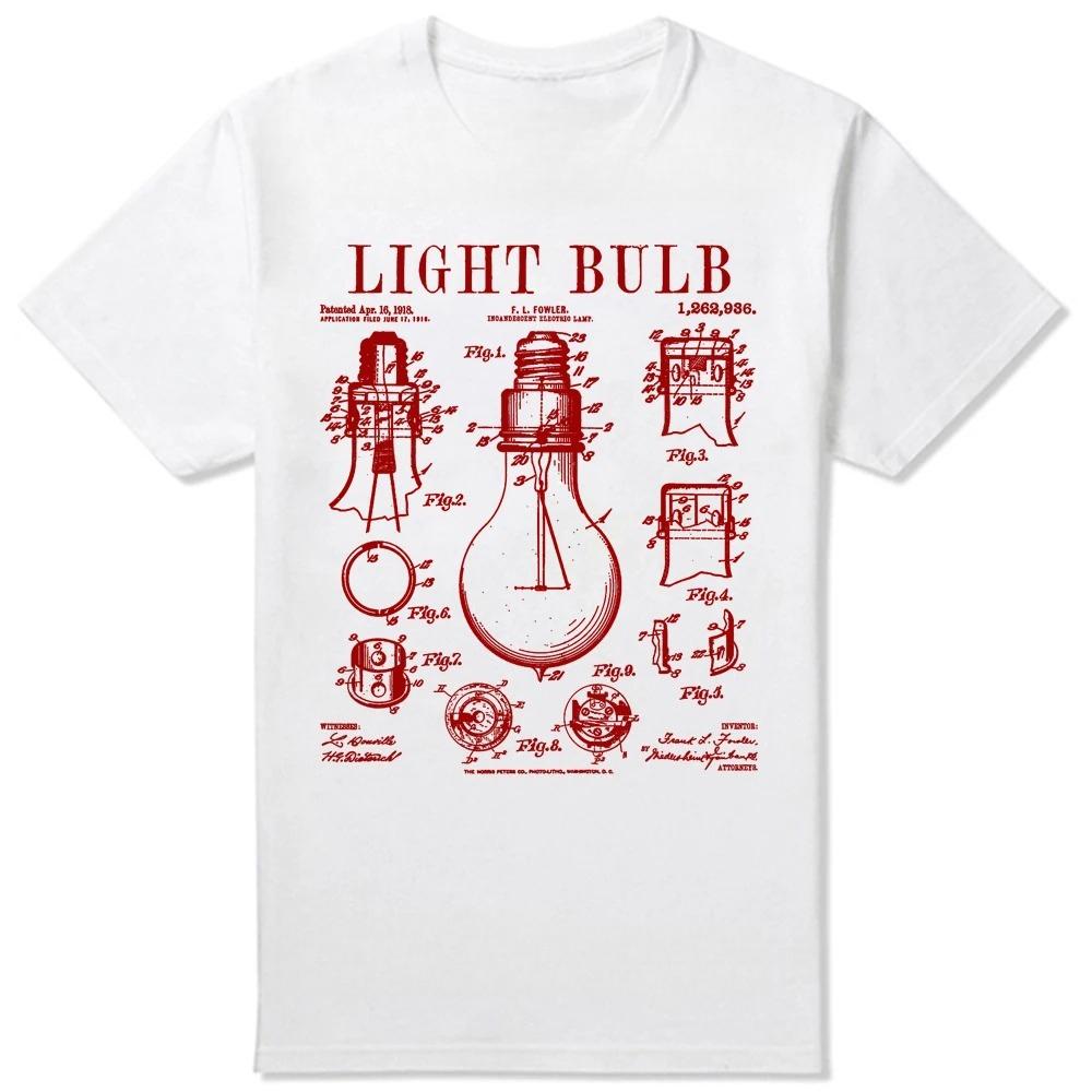

Electrical Worker Pattern Shortsleeved Tshirts Light Bulb Pattern Electricalthemed Fun Streetwear for Women Online Gifts Y2K S