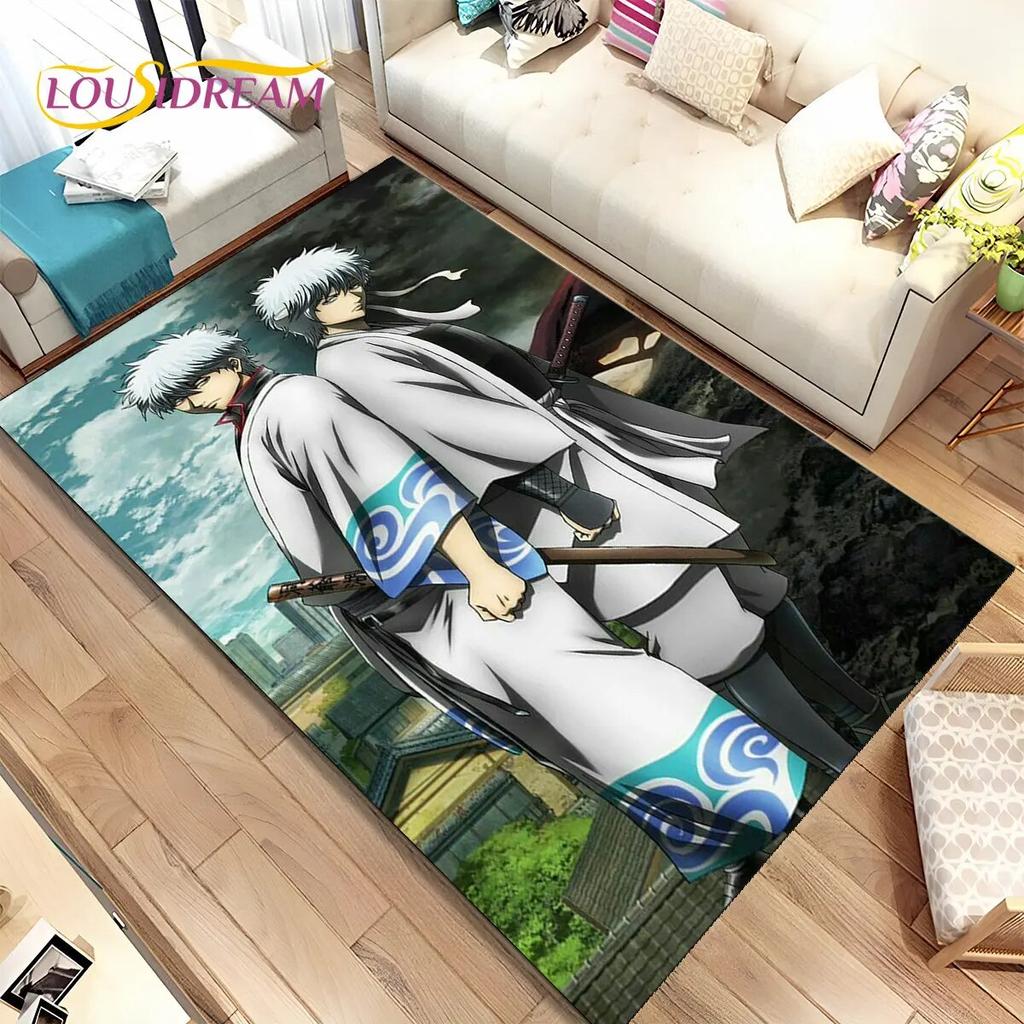 3D Gintoki Kagura Gintama Anime Area Rug,Carpet Rug for Living Room Bedroom Sofa Doormat Decoration, Kid Play Non-slip Floor Mat