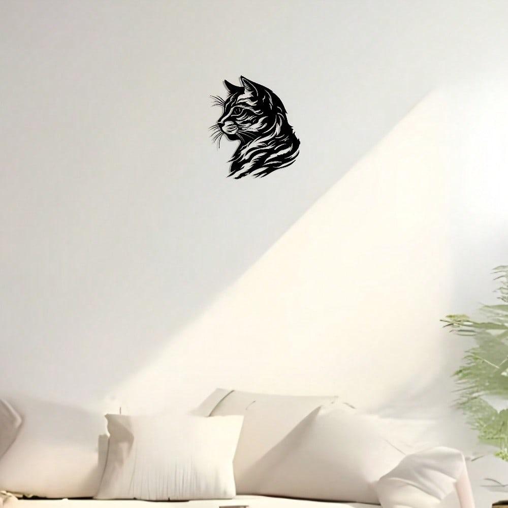 Abstraktní kočka Kovové nástěnné umění Minimalistická elegantní domácí dekorace Kancelář Obývací pokoj