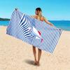 Sailboat Print Beach Towel Quick Dry Soft Lightweight for Pool Party Surfing Diving Outdoor Birthday Gift Unisex