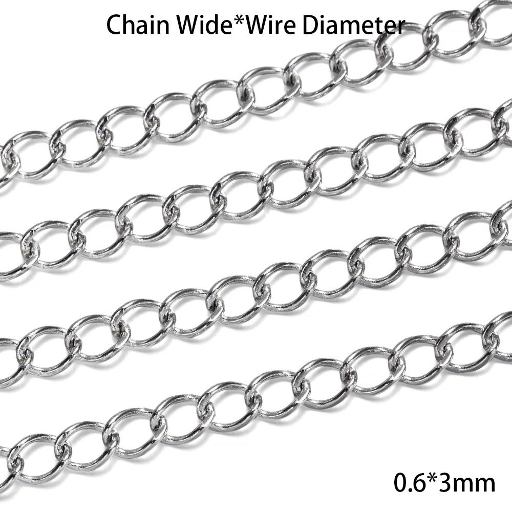 5Meters Never Fade Stainless Steel Multi Styles Necklace Chains for DIY Bracelet Chain Jewelry Making Findings Accessories