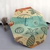 1pc Tropical Beach Automatic Folding Umbrella - Compact 8-Rib Design, Durable Plastic & Iron, Daily Use Z1230073