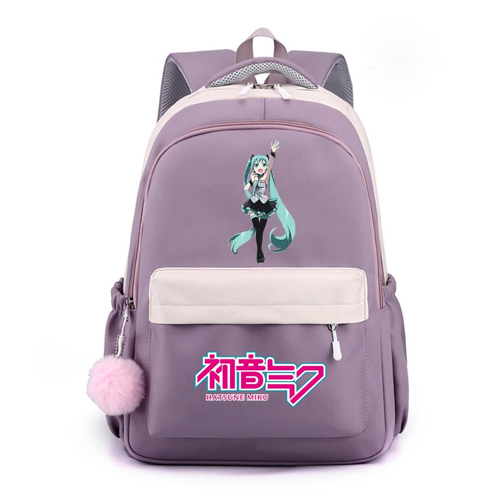 Anime Cartoon Hatsune Miku Printed Large Capacity Waterproof Backpack for Teenger Student Girl Boy Schoolbag Bookbag Kid Gift Travel Bag