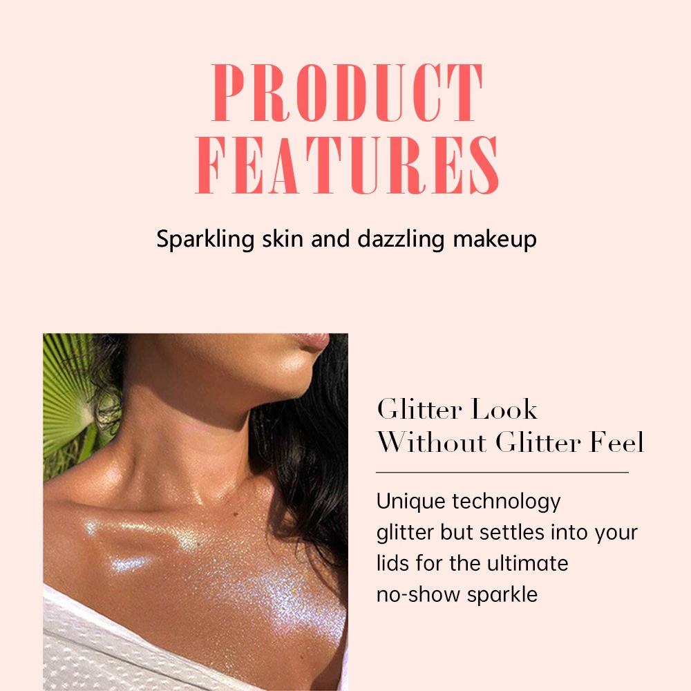 8pcs Roller Body Glitter Gel Set, Rollerball Shimmer Holographic Sparkle for Face Hair Body, Eyeshadow Festival Stage Makeup Cosmetics
