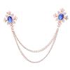 Elegant Tassel Rhinestone Cross Collar Pin For Shirts Fashionable Enthusiasts Suit Shirt Collar Brooch Trendy Jewelry
