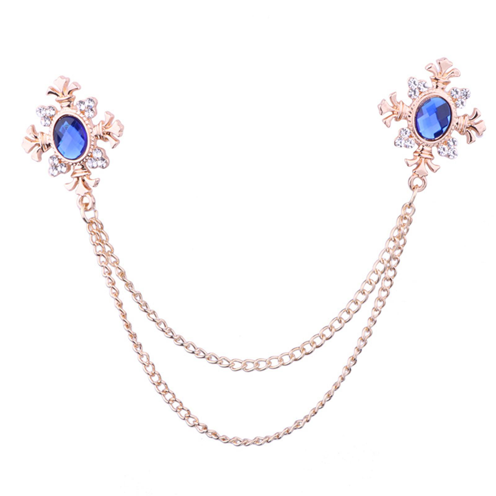 

Elegant Tassel Rhinestone Cross Collar Pin For Shirts Fashionable Enthusiasts Suit Shirt Collar Brooch Trendy Jewelry 1