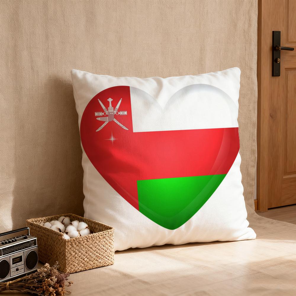 Pillow Case luxurious home office, sofa decorative Multi sized car seat cushions, pillowcases Oman flag map logo