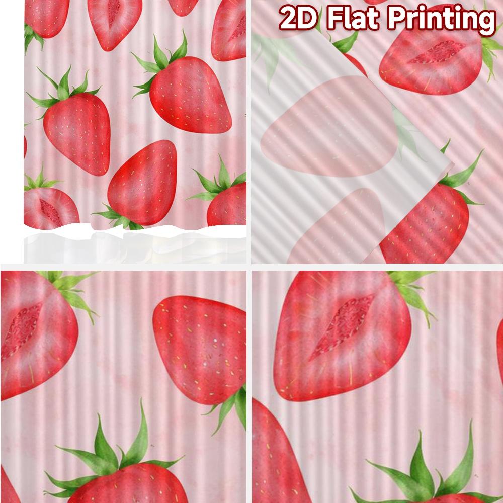 2D FLAT PRINTING 2pcs Curtains (Without Rod) Strawberry Delight Patterns Popular Curtains Polyester Easy Install Curtains Easter