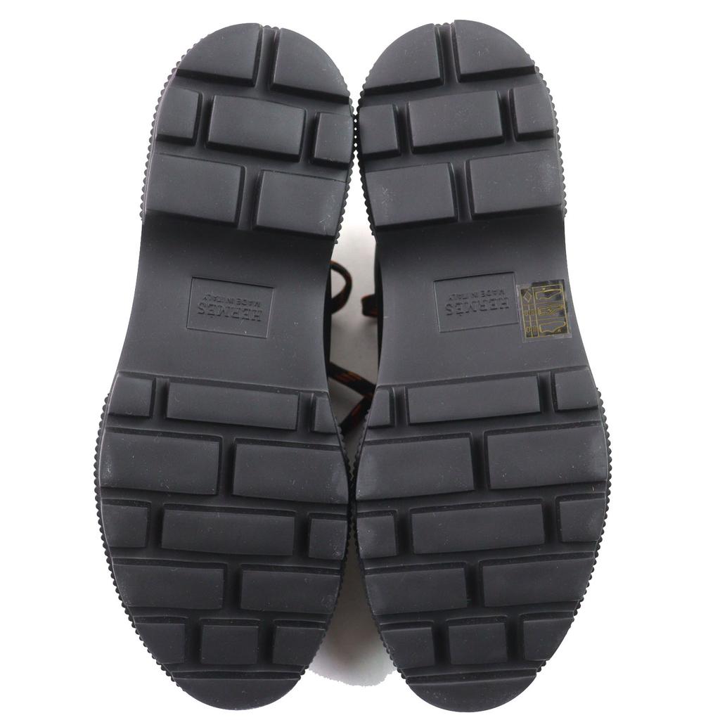 Neposkvrněné pánské kotníkové boty HERMES FRESH Logo šněrovací černá kůže 41,5 Použité