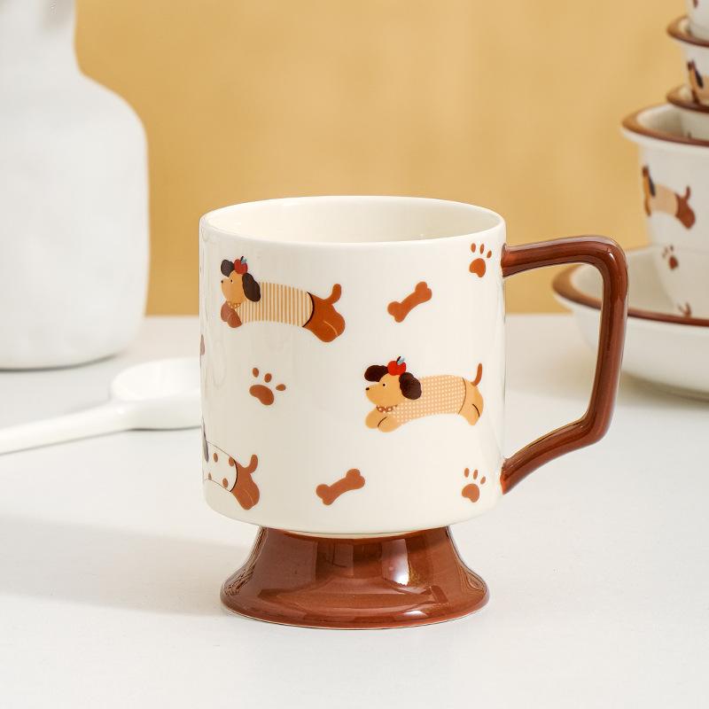 Ceramic Mug Coffee Milk Cup Couple Cup Goblet Glass Cartoon Water Cup Souvenir Birthday Gift