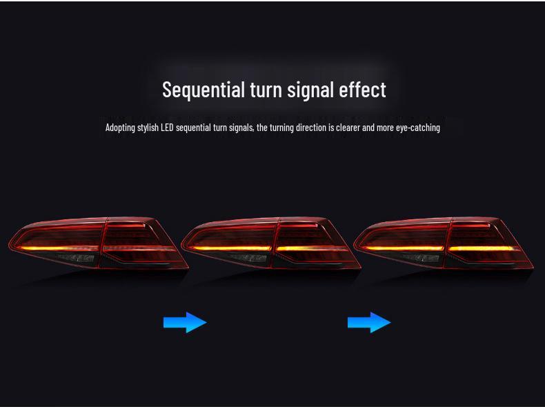 Volkswagen Golf 7 LED Taillight Assembly: 7.5 Modified with Flowing Turn Signal and Reverse Brake Lights