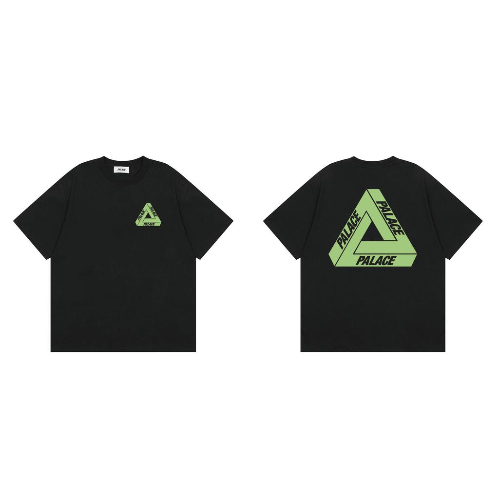 Trendige Marke PALACE klassisches grünes großes Dreieck LOGO aufgedrucktes lockeres und vielseitiges Sommer-Kurzarm-T-Shirt t
