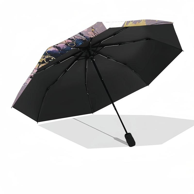 Black Princess Automatic Opening/Closing Umbrella with Foldable Design and Iron Frame - Perfect for Outdoor Use, Festive Gifts, Travel, Dail