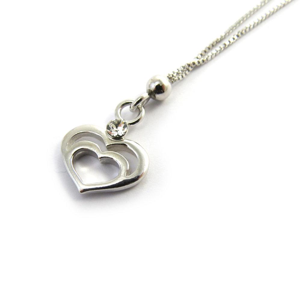 Les Trésors De Lily [N3014] - Silver Necklace 'Love' Silver White (rhodium-plated)