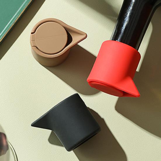 Silicone Wine Bottle Stopper Reusable Seal Cap for Red White Wine Champagne Beer 7-Spiral Wine Cork with V-Shaped Pour Spout Air-Tight Preserver